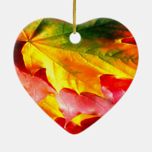 Ornamento De Cerâmica A queda deixa-o personalizado amarelo, vermelho, v