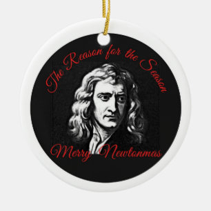 Ornamento De Cerâmica A razão para a estação - Newtonmas alegre