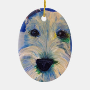 Ornamento De Cerâmica A REGRA do Schnauzer branco!
