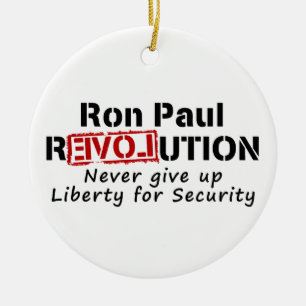 Ornamento De Cerâmica A revolução de Ron Paul nunca dá acima a liberd