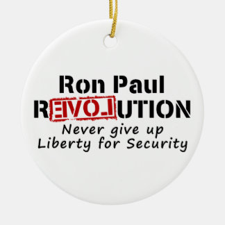Ornamento De Cerâmica A revolução de Ron Paul nunca dá acima a liberdade