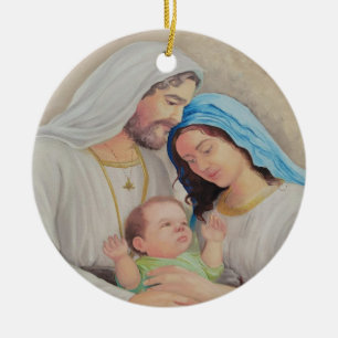 Ornamento De Cerâmica A Sagrada Família: Retrato do Amor Divino