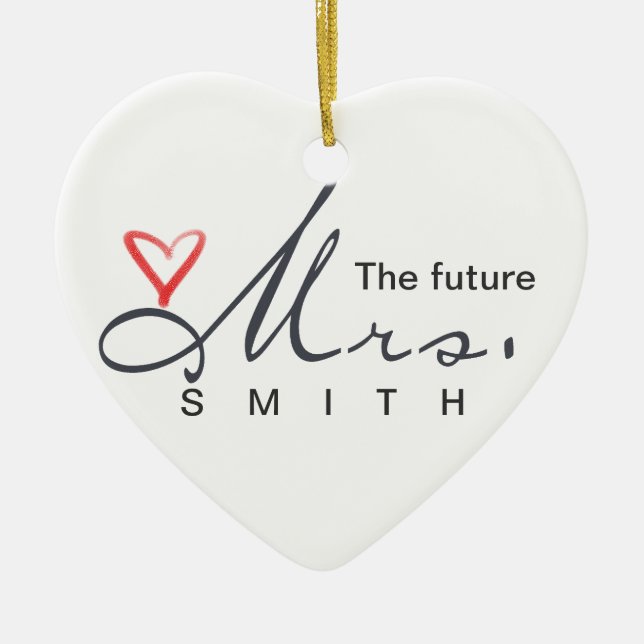 Ornamento De Cerâmica A Sra. futura - personalize seus próprios! (Frente)