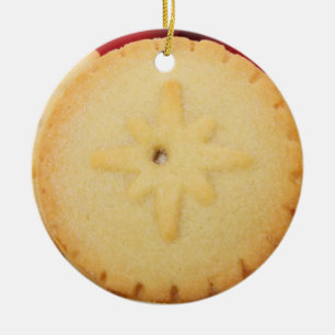 Ornamento De Cerâmica A torta uma do Mincemeat do Natal tomou partido