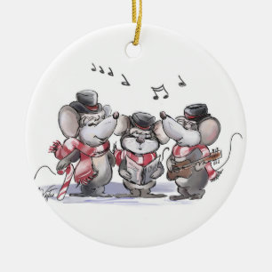 Ornamento De Cerâmica A trabalhar com o Pedido Mic, Mac & Moe Round