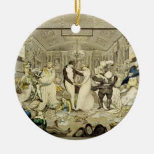 Ornamento De Cerâmica A valsa (gravura colorida)