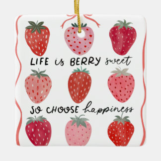 Ornamento De Cerâmica A Vida É Berry Sweet