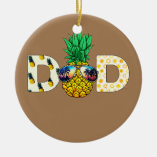 Ornamento De Cerâmica Abacaxi Engraçado Pai Verão Fruta Tropical Havaí