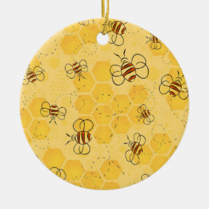 Ornamento De Cerâmica Abeja Zumbido Abelhas Mel Cute 