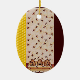 ORNAMENTO DE CERÂMICA ABELHA DE MEL, BEEKEPER