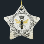 Ornamento De Cerâmica Abelha de rainha francesa do VINTAGE MODERNO<br><div class="desc">Abelha de rainha francesa do VINTAGE MODERNO</div>