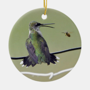 Ornamento De Cerâmica Abelha do colibri & do mel