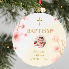 Ornamento De Cerâmica "Abençoado e Batizado: Um Dia para Lembrar"