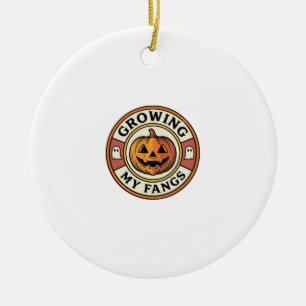 Ornamento De Cerâmica Abóbora de Halloween Crescendo Meus Dentes Afiados