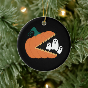 Ornamento De Cerâmica Abóbora de Halloween Fantasmas Divertidos Garotos