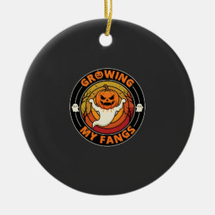 Ornamento De Cerâmica Abóbora Fantasma Crescendo Meus Dentes de Hallowee
