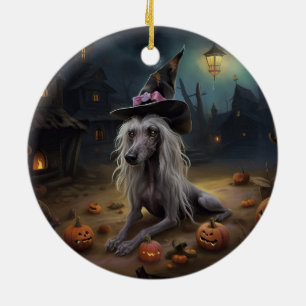 Ornamento De Cerâmica Abóboras Crestadas Chinesas Halloween Assustador
