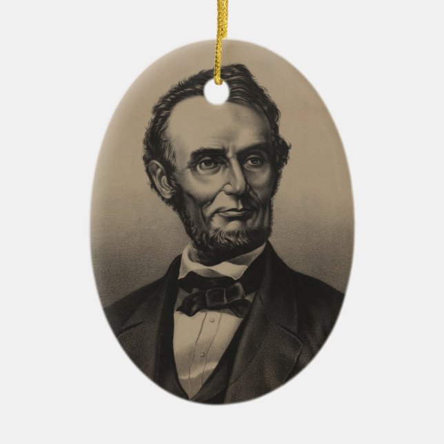 Ornamento De Cerâmica Abraham Lincoln (Frente)