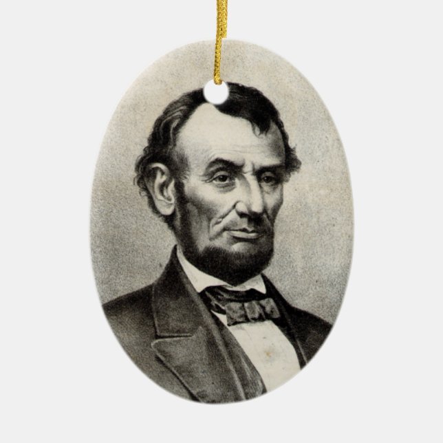 Ornamento De Cerâmica Abraham Lincoln (Frente)