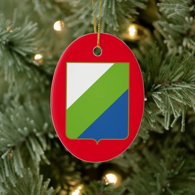 Ornamento De Cerâmica Abruzzo, Itália - casaco de armas (Árvore)