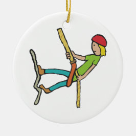 Ornamento De Cerâmica Abseiling Rappelling
