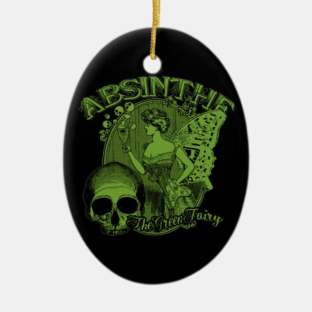 Ornamento De Cerâmica Absinthe Green Fairy Lady (Frente)