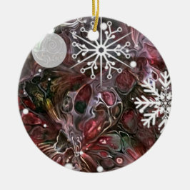 Ornamento De Cerâmica Abstract Snowflake Holiday Ornament