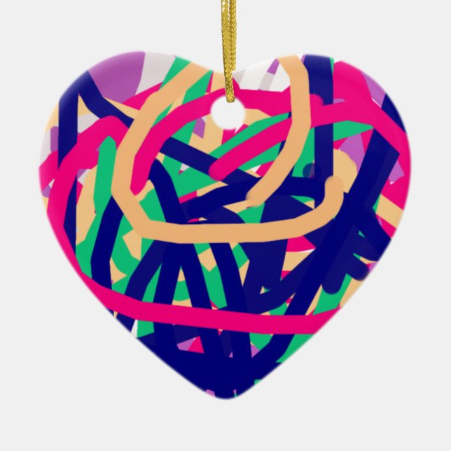 Ornamento De Cerâmica abstrato 7647 colorido (Frente)