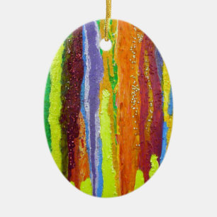 Ornamento De Cerâmica Abstrato Art arco-íris listra pingar tinta