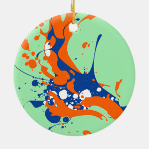 Ornamento De Cerâmica Abstrato Art Mint Green Moderna Pintura de Arte