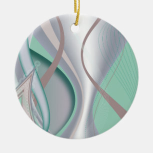 Ornamento De Cerâmica Abstrato Chocolate Mint Tornado