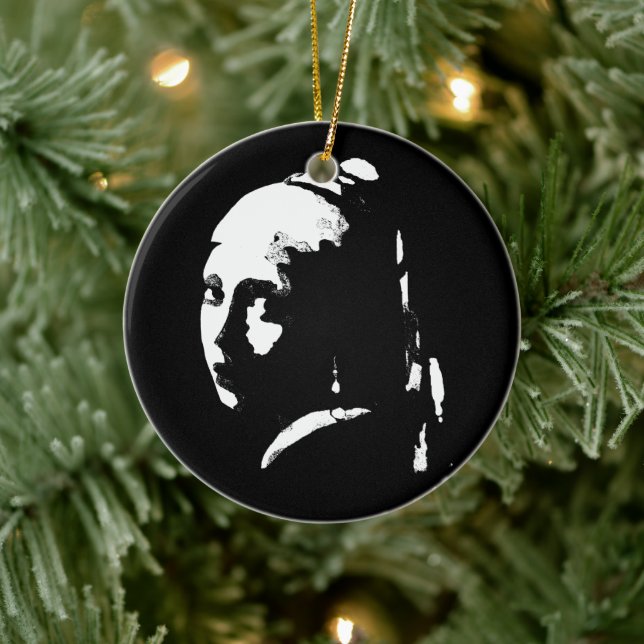 Ornamento De Cerâmica Abstrato com um barulho de pérolas (Árvore)