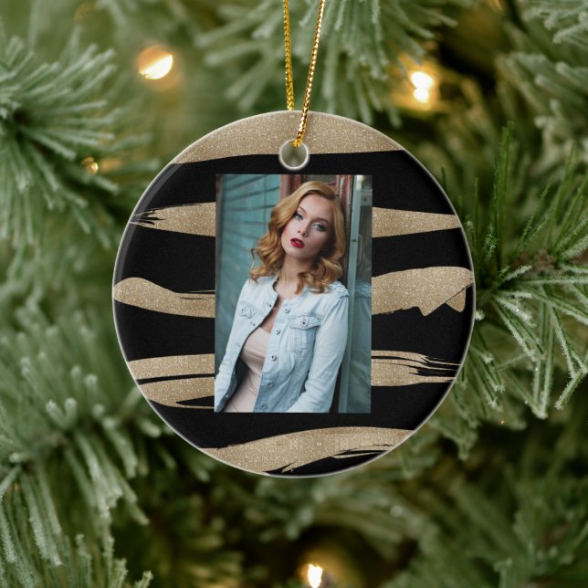 Ornamento De Cerâmica abstrato contemporâneo de pincel preto-branco (Árvore)