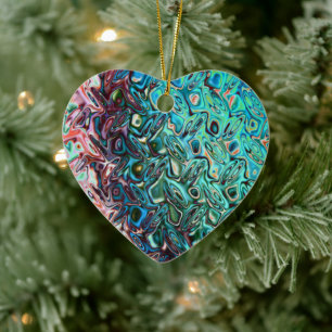 Ornamento De Cerâmica Abstrato de gel azul líquido