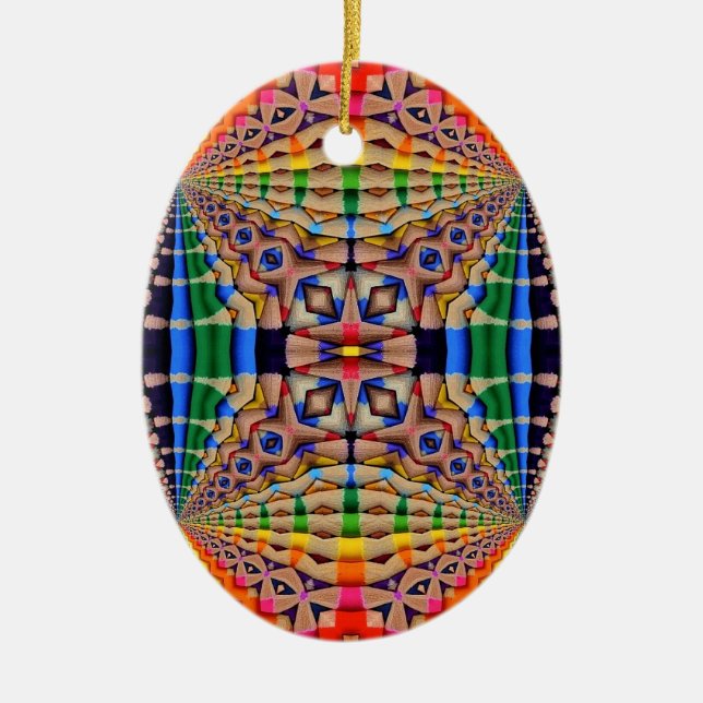 Ornamento De Cerâmica Abstrato de Lápis 2 (Frente)