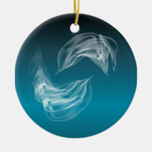 Ornamento De Cerâmica Abstrato Dolphins no Play