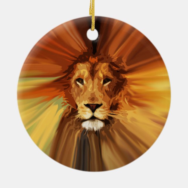 Ornamento De Cerâmica Abstrato Fierce Lion (Traseira)