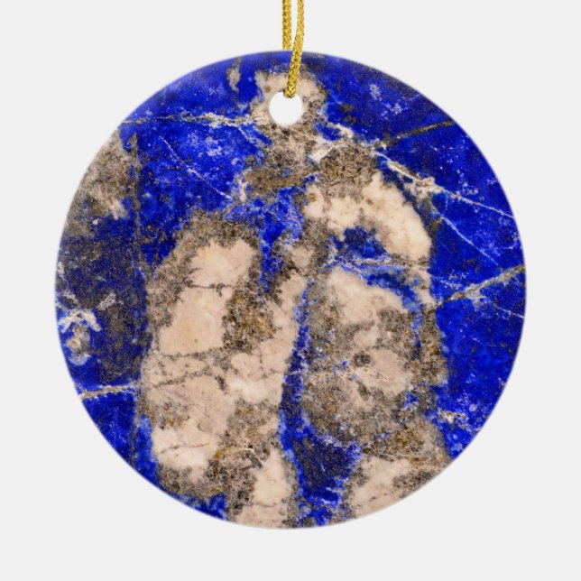 Ornamento De Cerâmica Abstrato Lapis Lazuli Blue Granite (Frente)