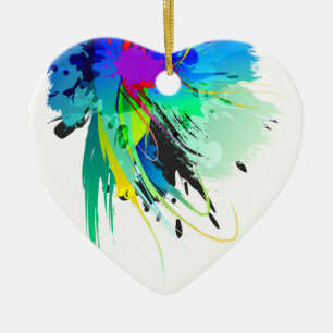 Ornamento De Cerâmica Abstrato Paint Splatters