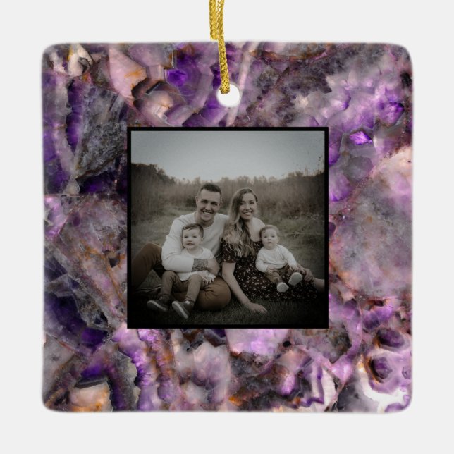 Ornamento De Cerâmica Abstrato púrpura Ametist Quartz, granito roxo (Frente)