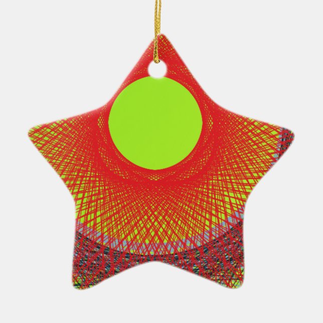 Ornamento De Cerâmica abstrato verde (Frente)