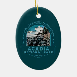 ORNAMENTO DE CERÂMICA ACADIA NATIONAL PARK LIGHTHOUSE COLLECTOR HOLIDAY 