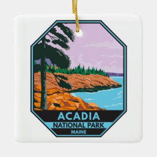 Ornamento De Cerâmica Acadia National Park Maine Bar Harbor Vintage