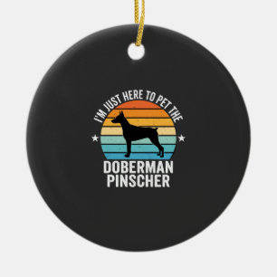 Ornamento De Cerâmica Acaricie o Doberman Pinscher Retro