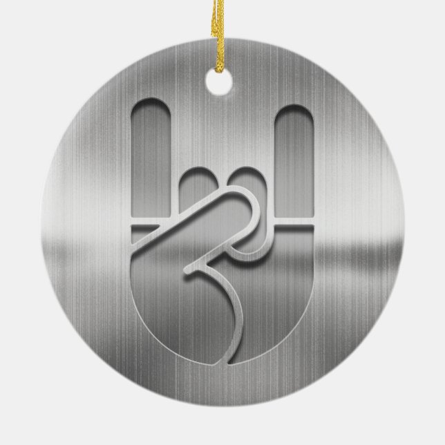 Ornamento De Cerâmica Aço da mão da rocha (Traseira)