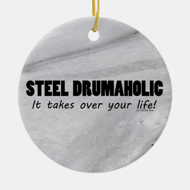 Ornamento De Cerâmica Aço Drumaholic Life (Frente)