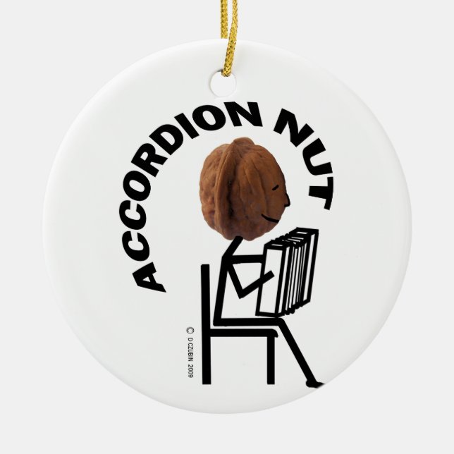Ornamento De Cerâmica Acordeão Nut! (Frente)