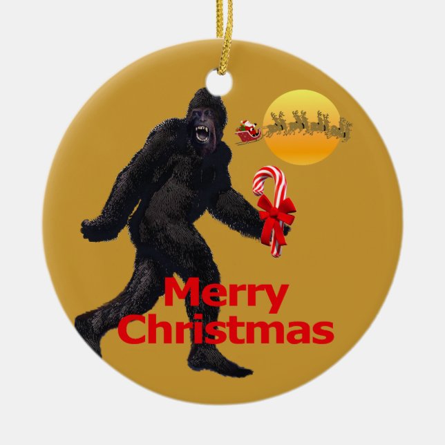 Ornamento De Cerâmica Acredite em Bigfoot (Frente)
