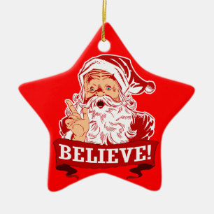 Ornamento De Cerâmica Acredite em Papai Noel