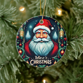 Ornamento De Cerâmica Acredite na Magia do Natal Festivo 